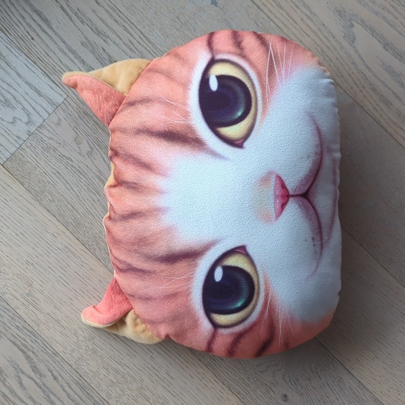 Quirky Orange Cat Pillow - Picture 1 of 5